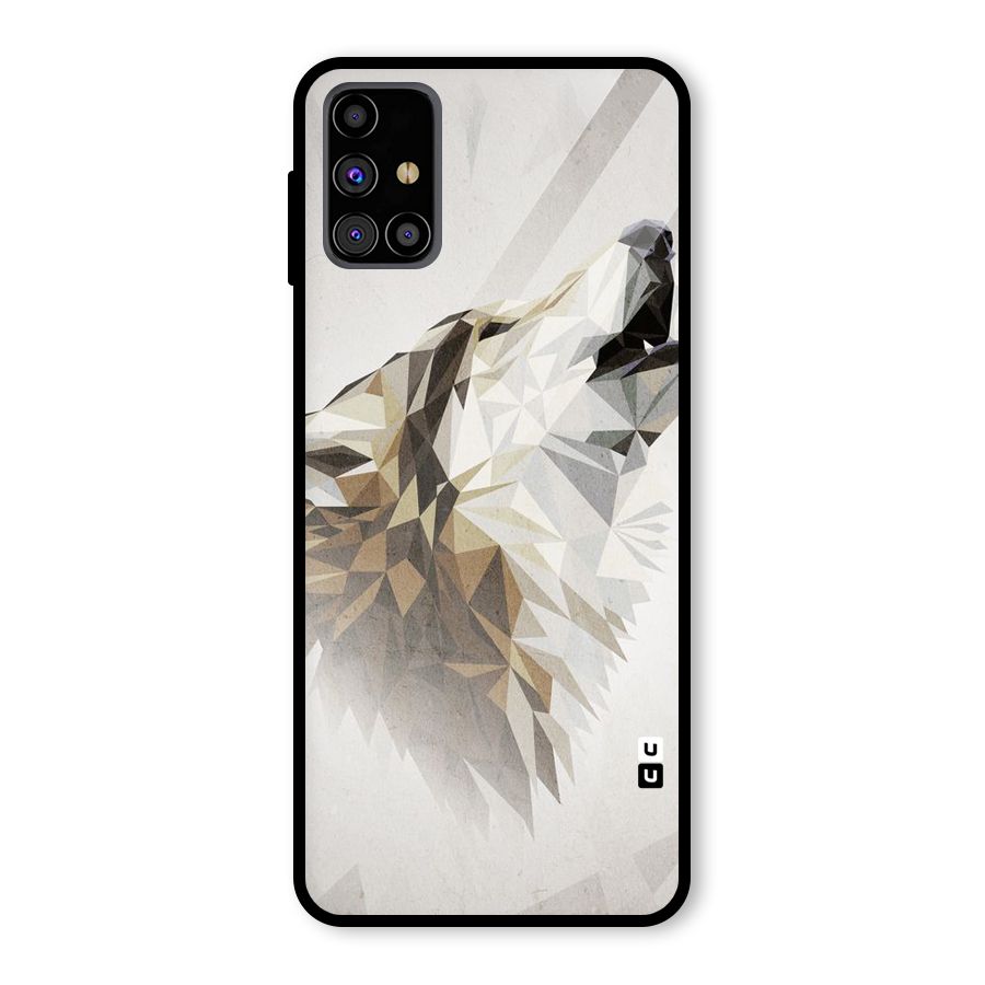 Diamond Wolf Glass Back Case for Galaxy M31s
