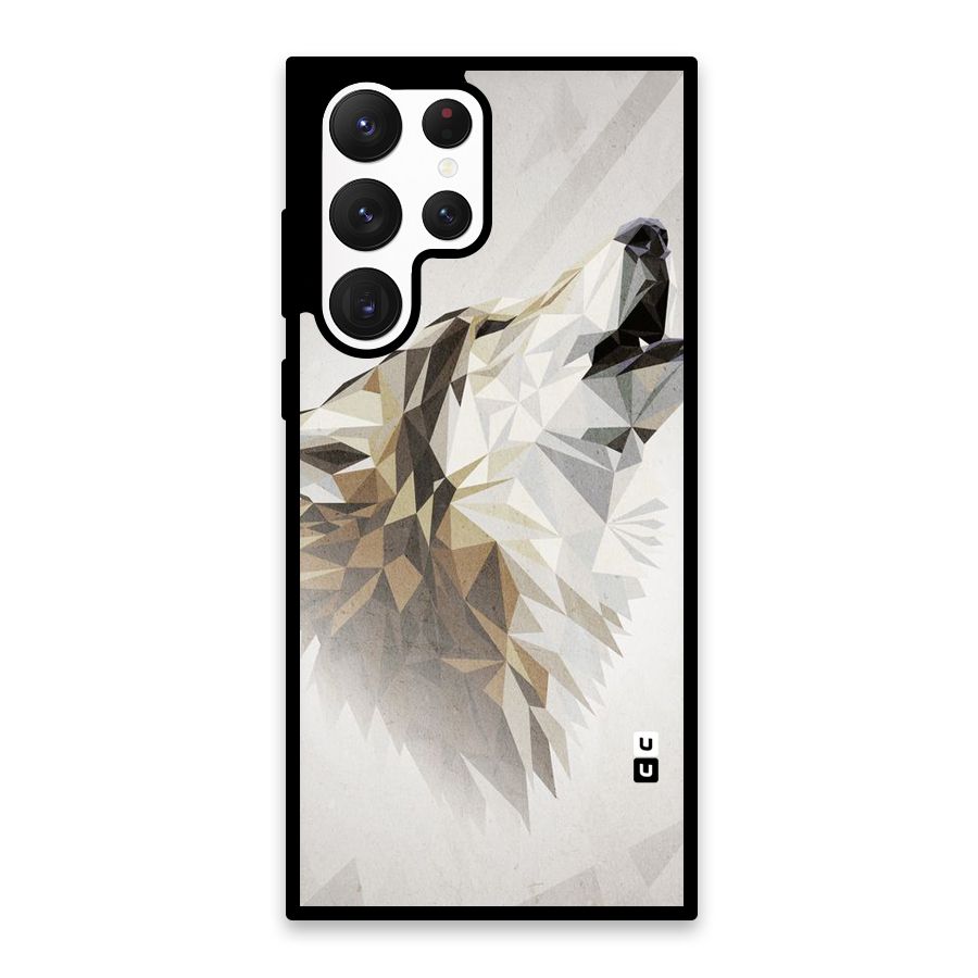 Diamond Wolf Glass Back Case for Galaxy S22 Ultra 5G