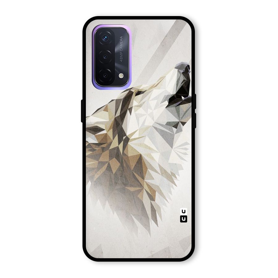 Diamond Wolf Glass Back Case for Oppo A74 5G