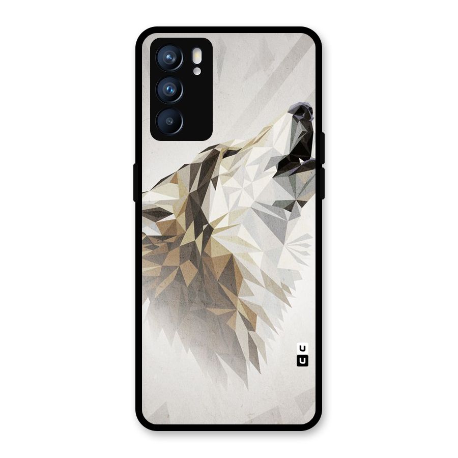 Diamond Wolf Glass Back Case for Oppo Reno6 5G