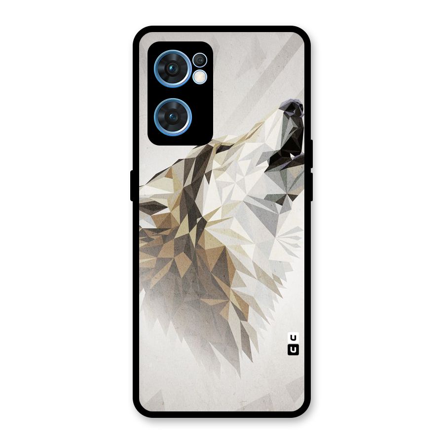 Diamond Wolf Glass Back Case for Oppo Reno7 5G