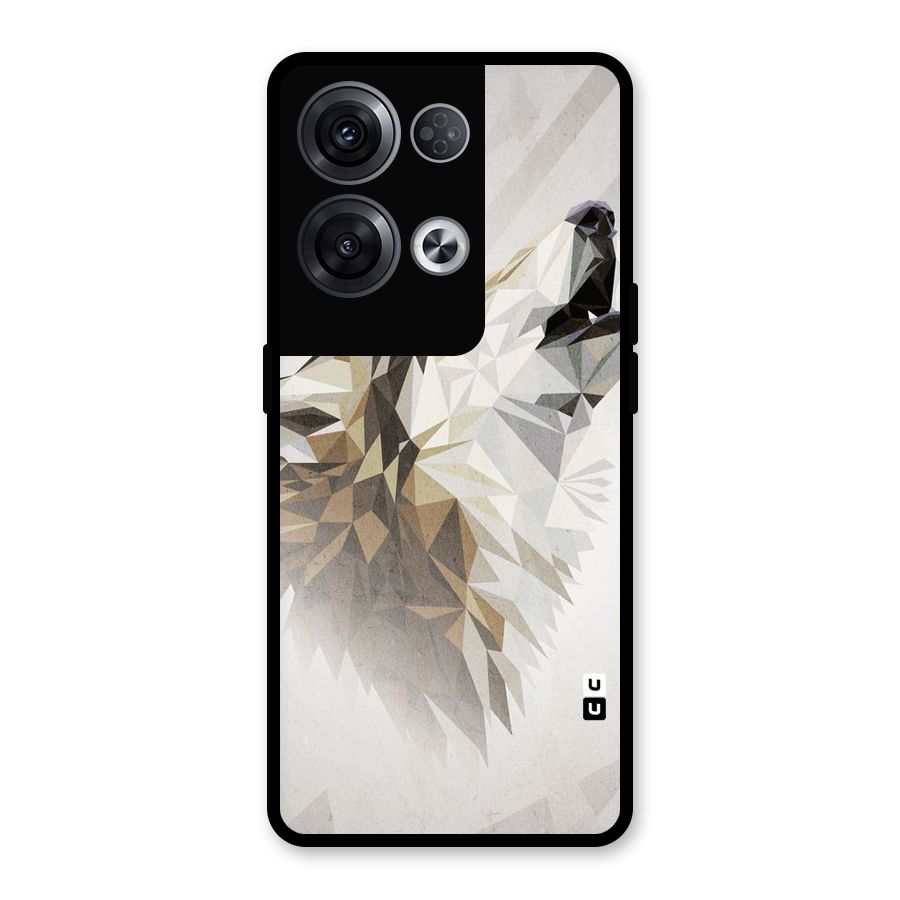 Diamond Wolf Glass Back Case for Oppo Reno8 Pro 5G