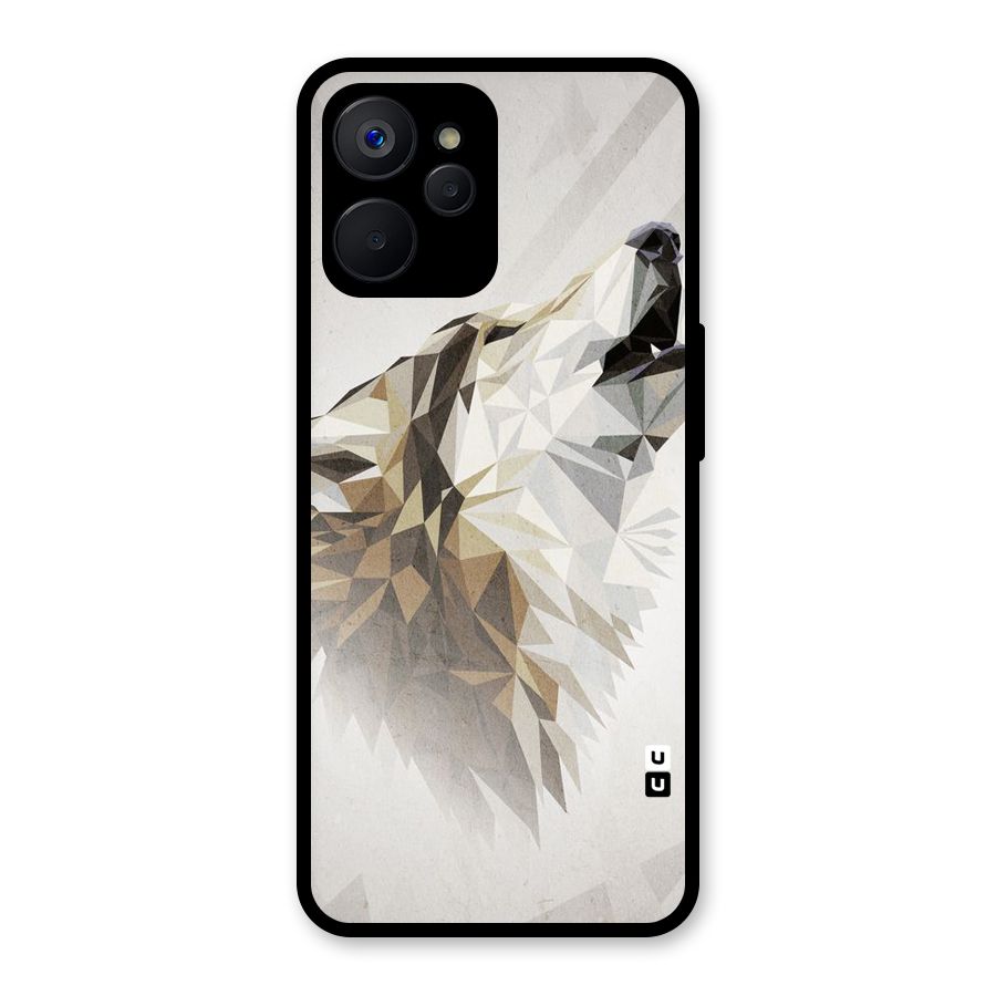 Diamond Wolf Glass Back Case for Realme 9i 5G