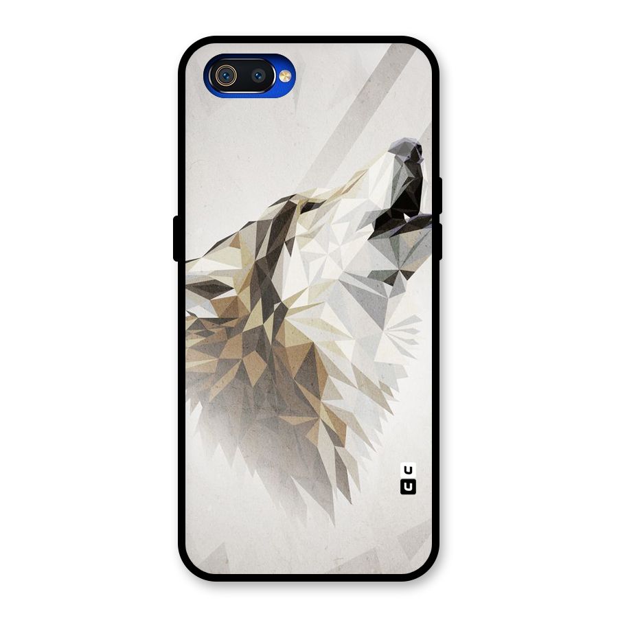 Diamond Wolf Glass Back Case for Realme C2