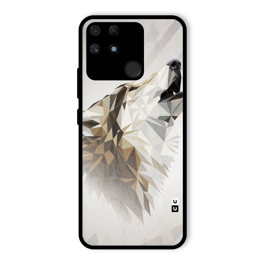 Diamond Wolf Glass Back Case for Realme Narzo 50A