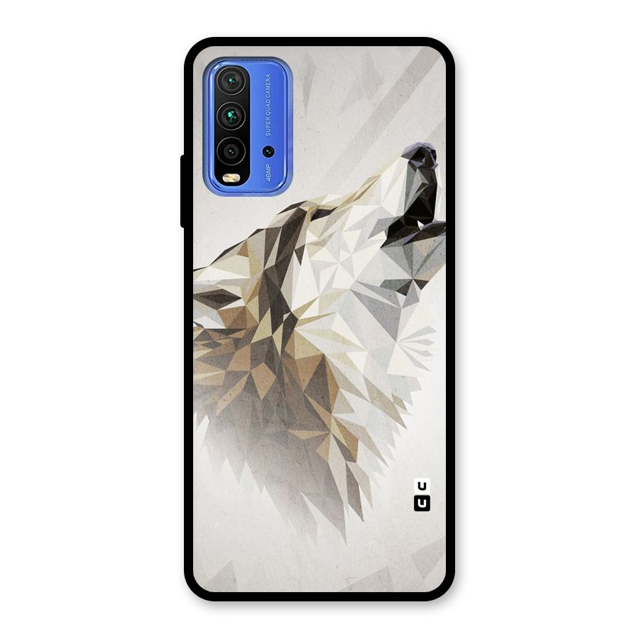 Diamond Wolf Glass Back Case for Redmi 9 Power