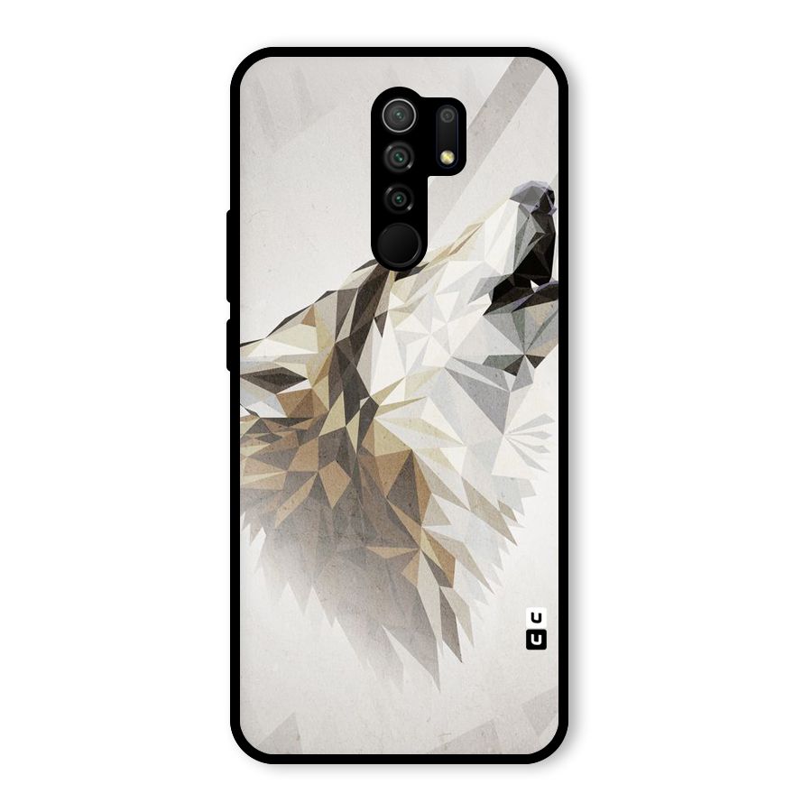 Diamond Wolf Glass Back Case for Redmi 9 Prime