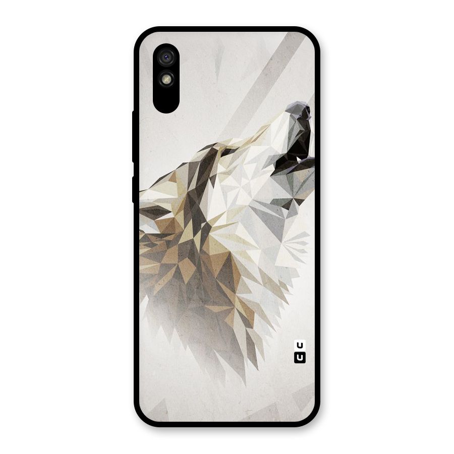 Diamond Wolf Glass Back Case for Redmi 9i