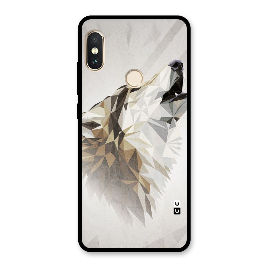Diamond Wolf Glass Back Case for Redmi Note 5 Pro