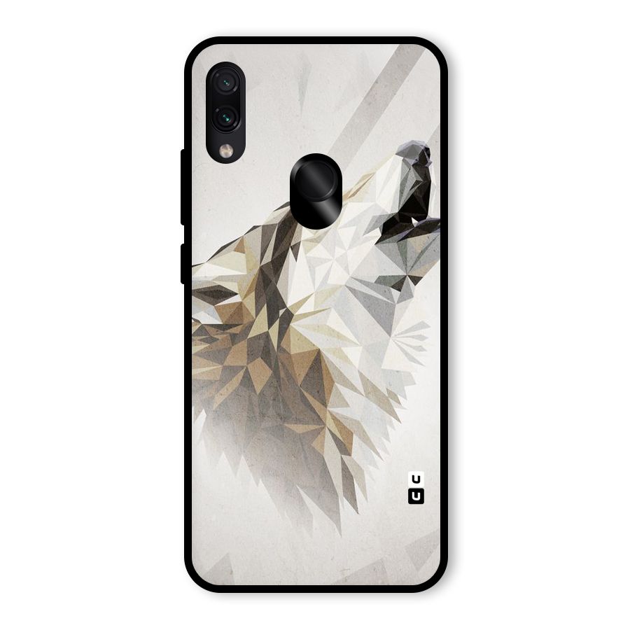 Diamond Wolf Glass Back Case for Redmi Note 7S