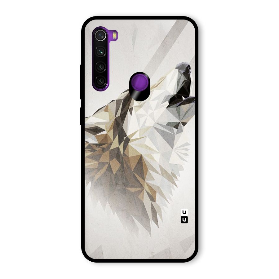 Diamond Wolf Glass Back Case for Redmi Note 8
