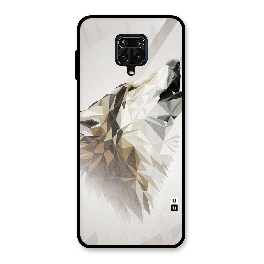 Diamond Wolf Glass Back Case for Redmi Note 9 Pro