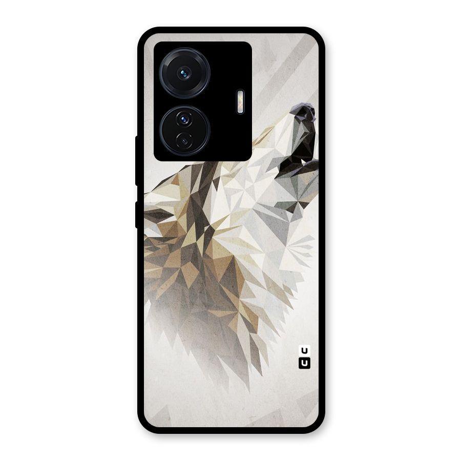 Diamond Wolf Glass Back Case for Vivo T1 Pro