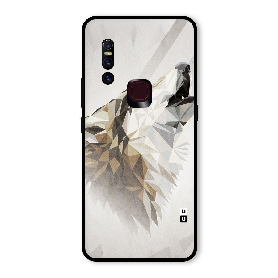 Diamond Wolf Glass Back Case for Vivo V15