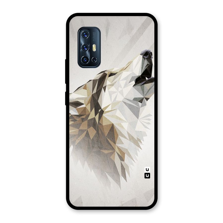Diamond Wolf Glass Back Case for Vivo V17