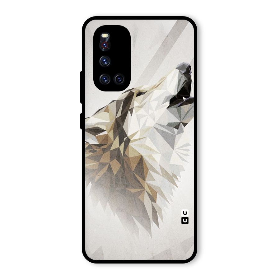 Diamond Wolf Glass Back Case for Vivo V19