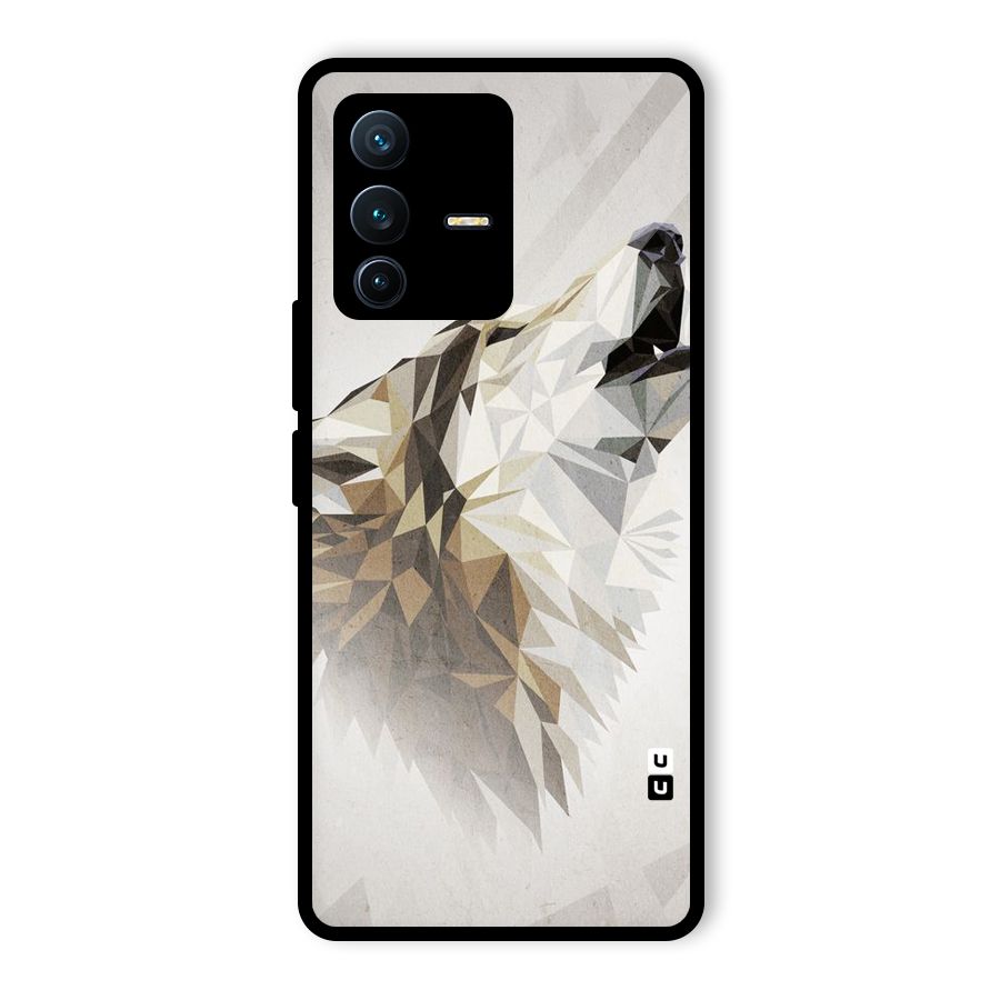 Diamond Wolf Glass Back Case for Vivo V23 Pro