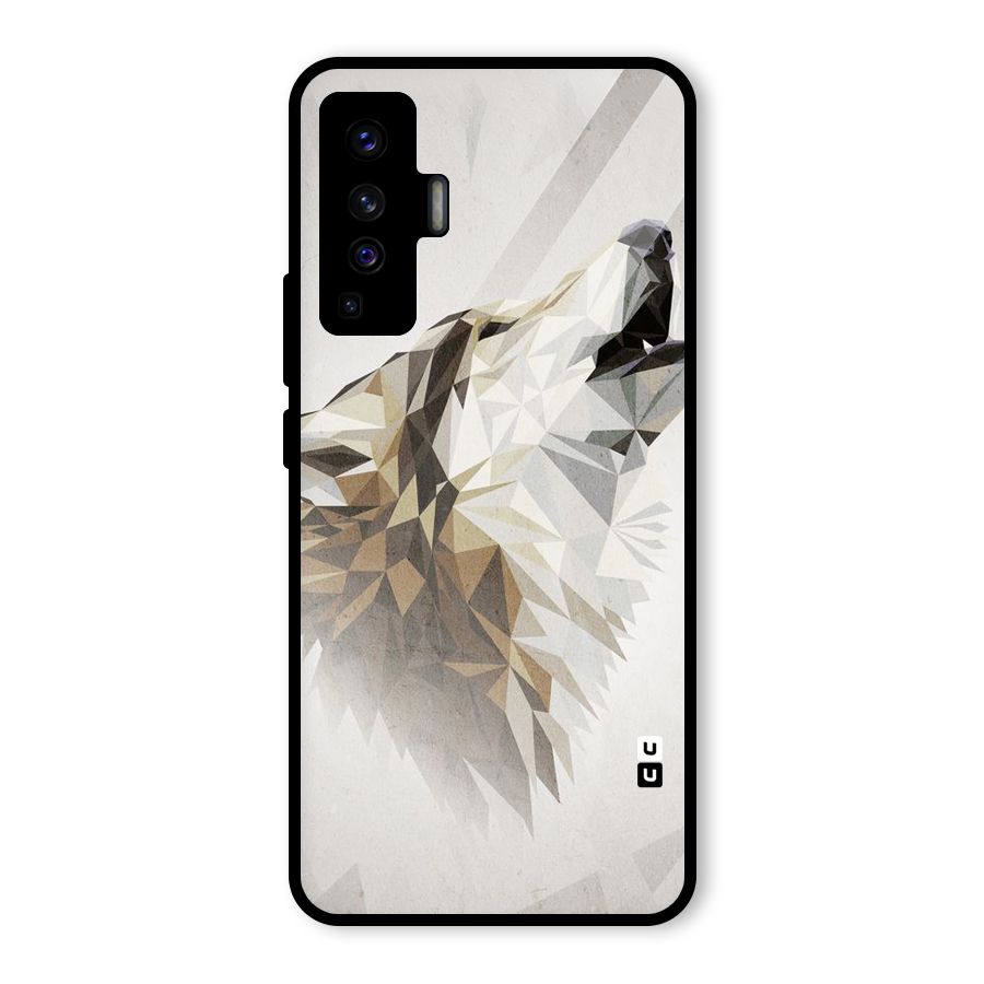 Diamond Wolf Glass Back Case for Vivo X50