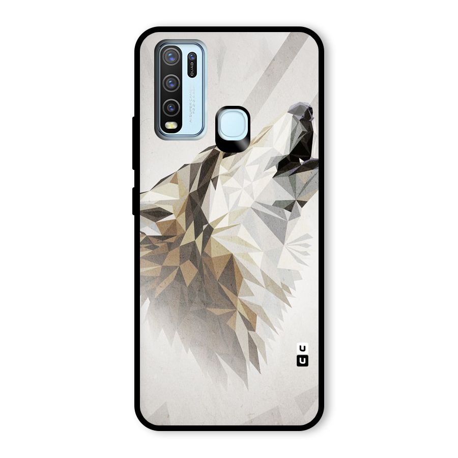 Diamond Wolf Glass Back Case for Vivo Y30