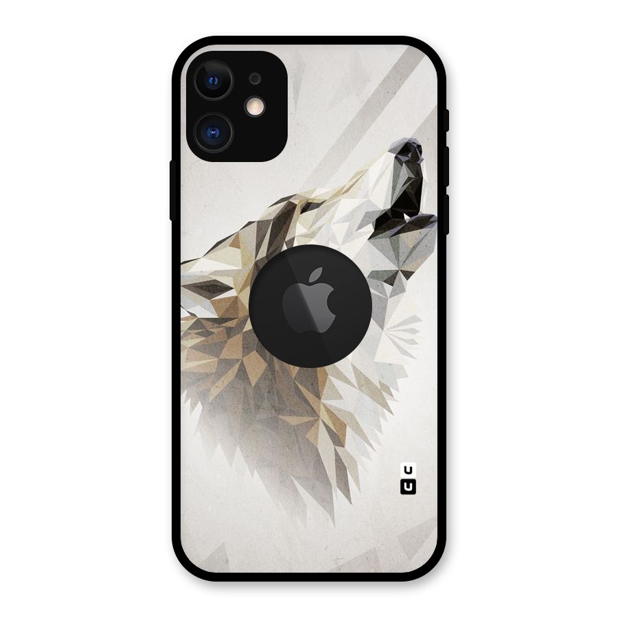 Diamond Wolf Glass Back Case for iPhone 11 Logo Cut
