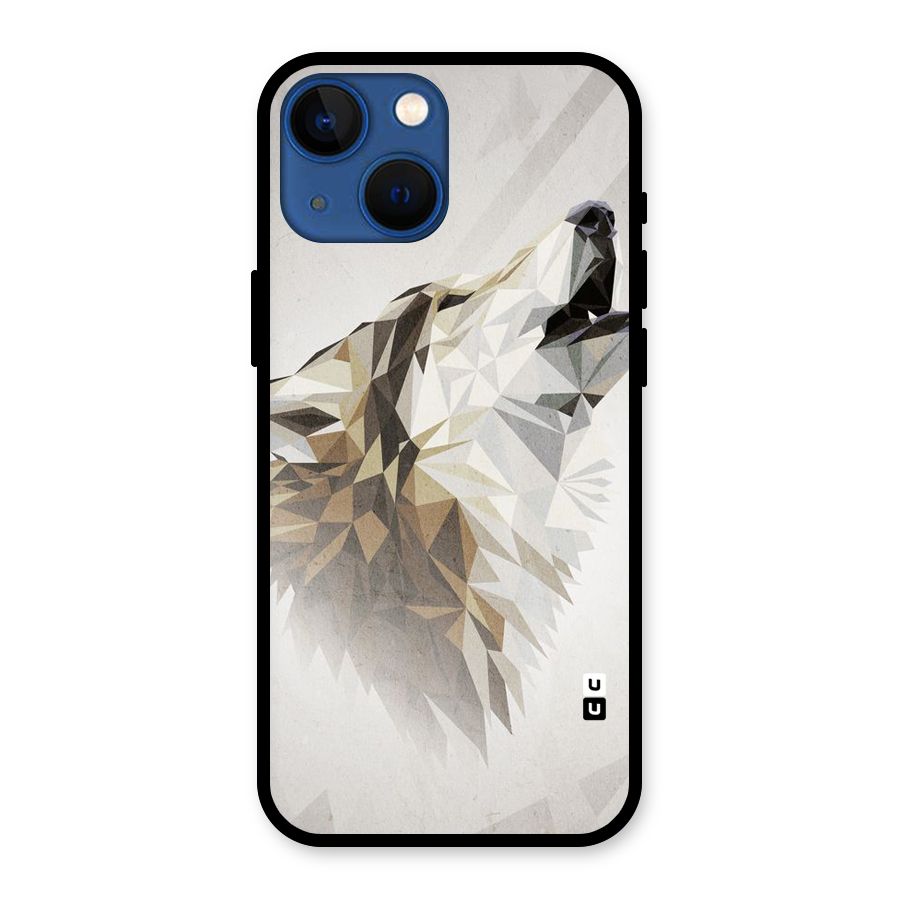 Diamond Wolf Glass Back Case for iPhone 13 Mini