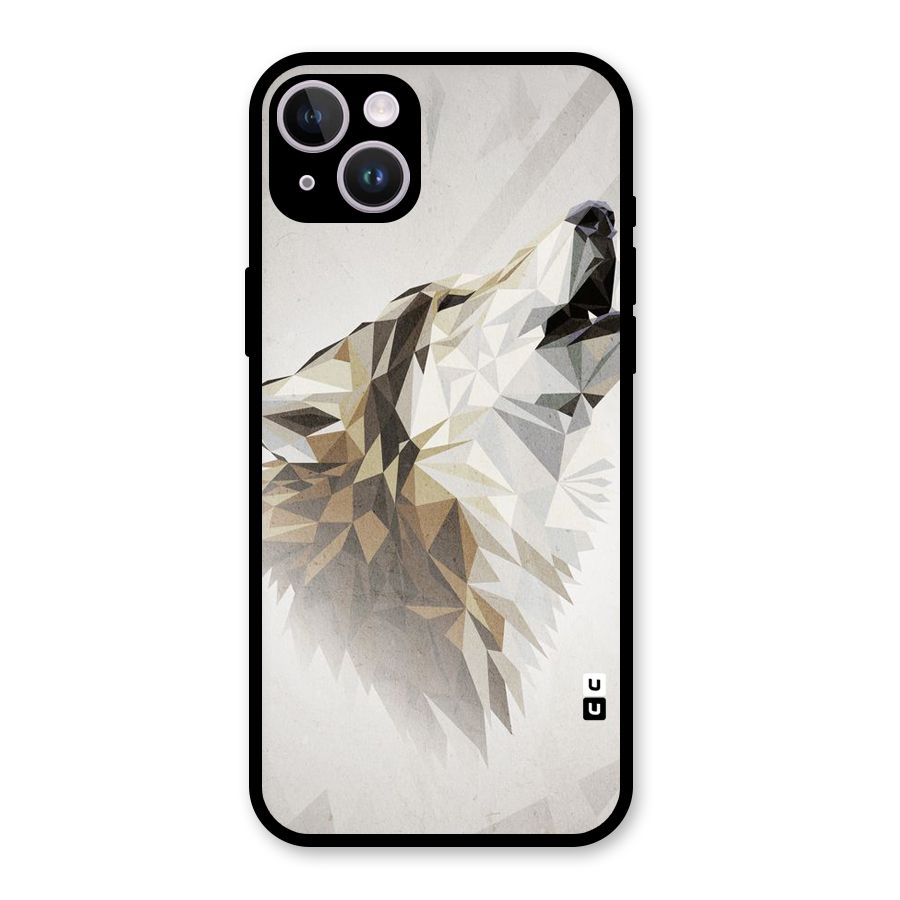 Diamond Wolf Glass Back Case for iPhone 14 Plus
