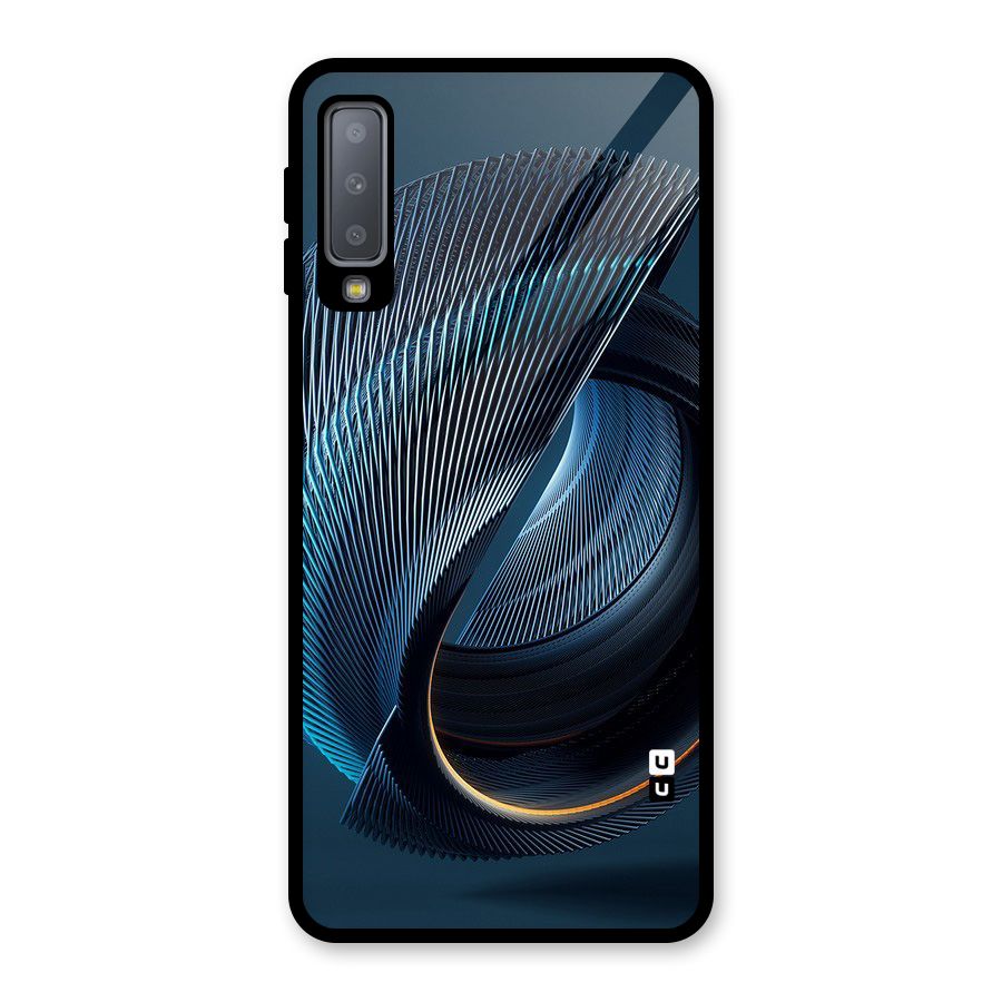 Digital Circle Pattern Glass Back Case for Galaxy A7 (2018)
