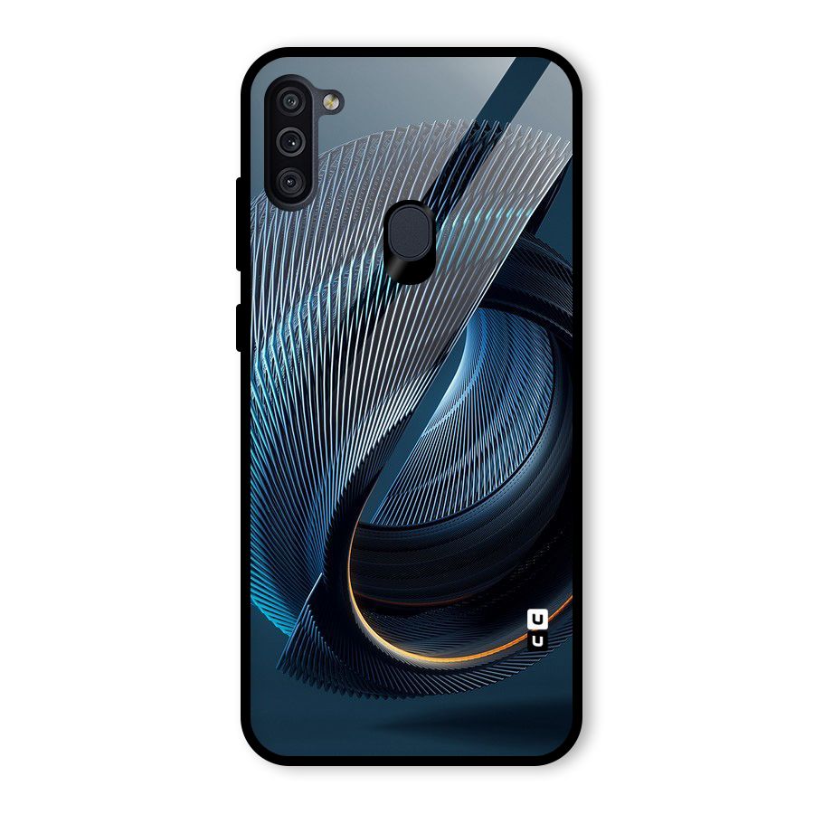 Digital Circle Pattern Glass Back Case for Galaxy M11