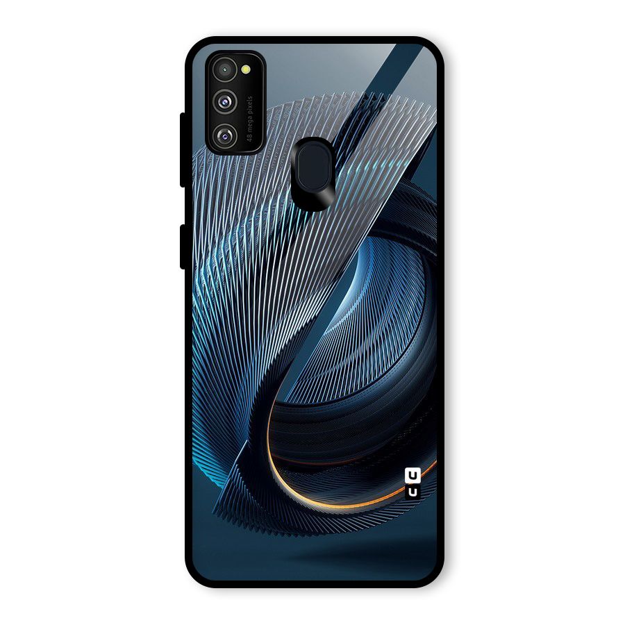 Digital Circle Pattern Glass Back Case for Galaxy M21