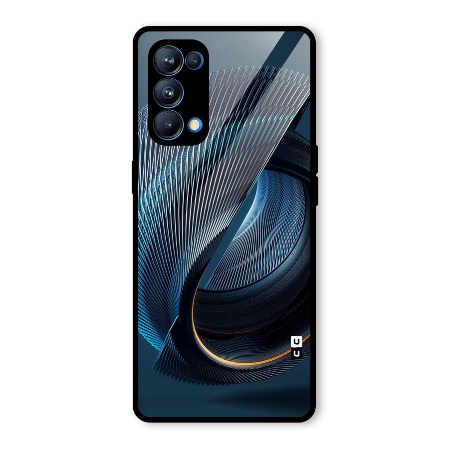 Digital Circle Pattern Glass Back Case for Oppo Reno5 Pro 5G