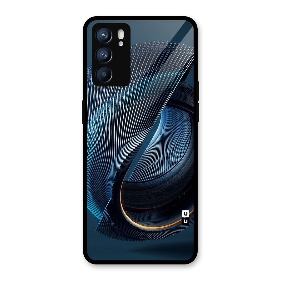 Digital Circle Pattern Glass Back Case for Oppo Reno6 5G
