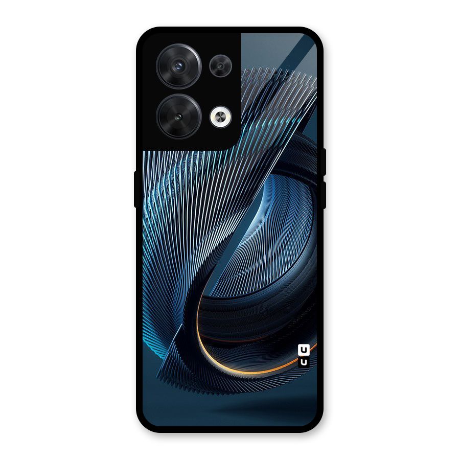 Digital Circle Pattern Glass Back Case for Oppo Reno8 5G