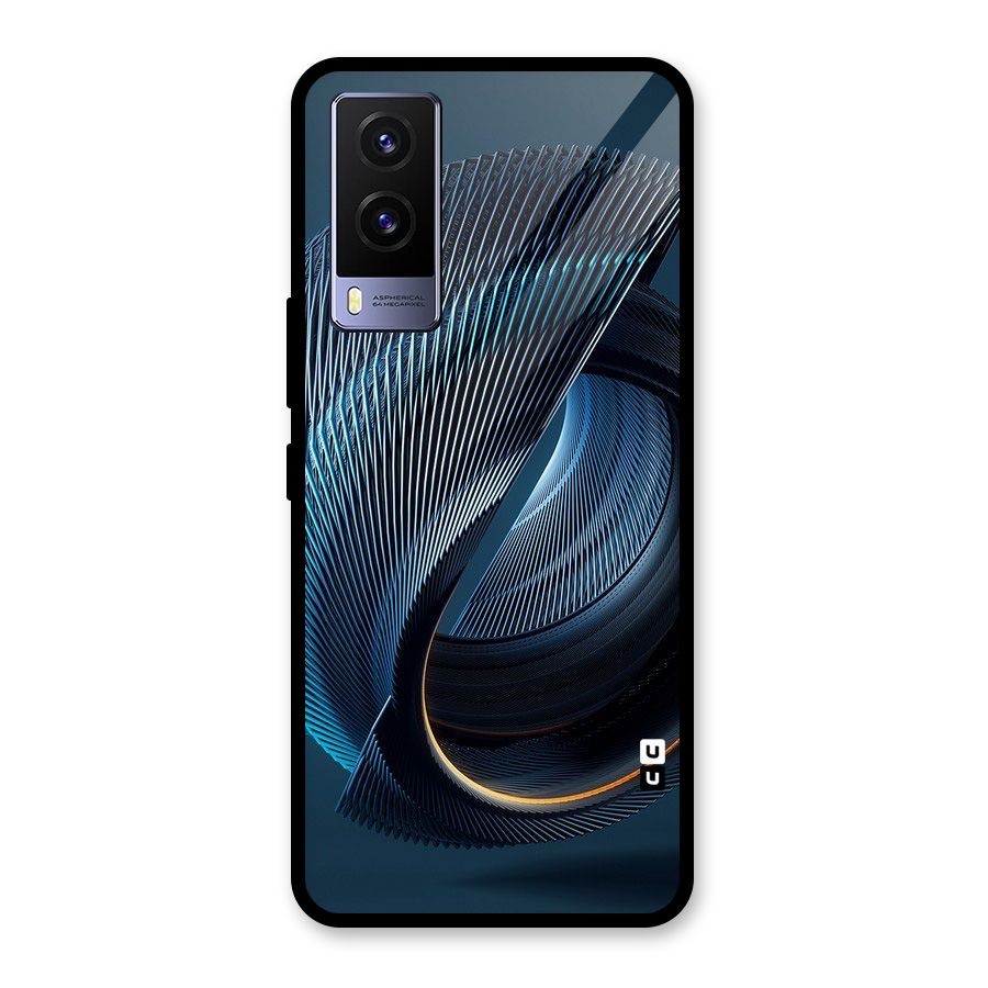 Digital Circle Pattern Glass Back Case for Vivo V21e 5G