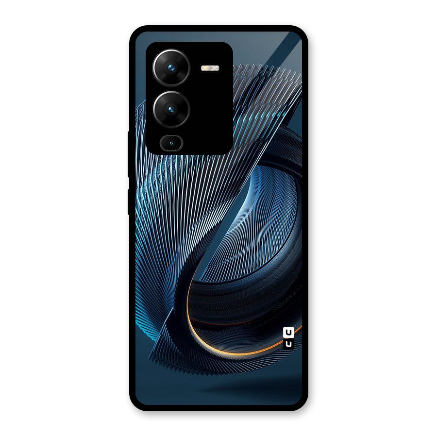 Digital Circle Pattern Glass Back Case for Vivo V25 Pro