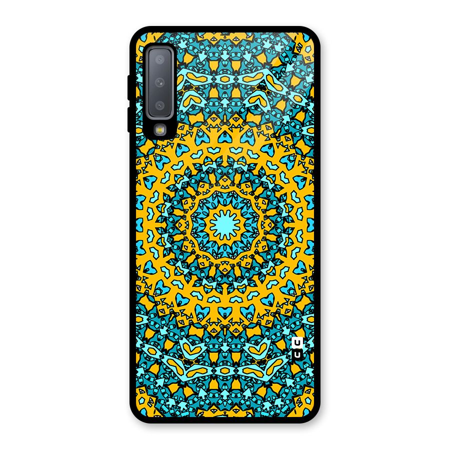Digital Mandala Art Glass Back Case for Galaxy A7 (2018)