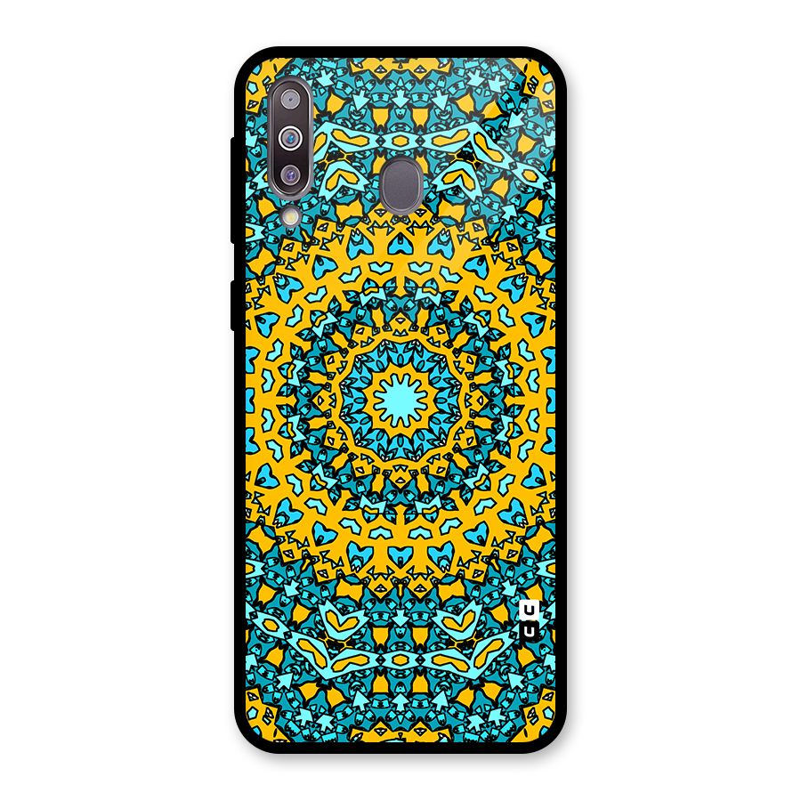 Digital Mandala Art Glass Back Case for Galaxy M30