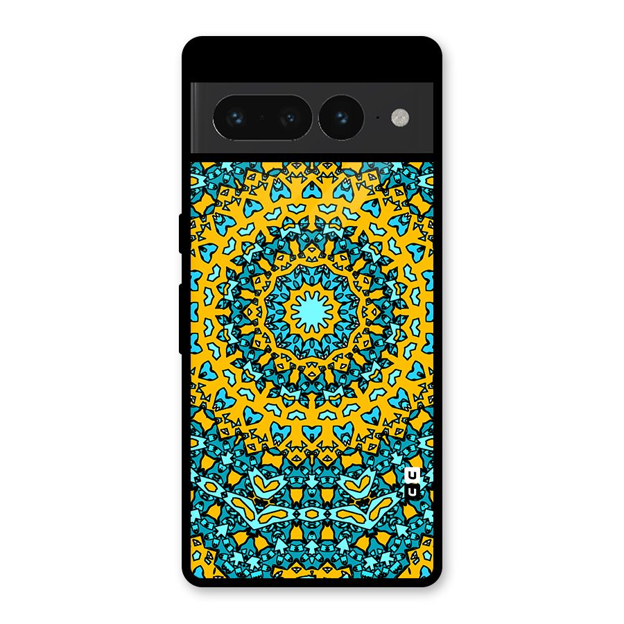 Digital Mandala Art Glass Back Case for Google Pixel 7 Pro