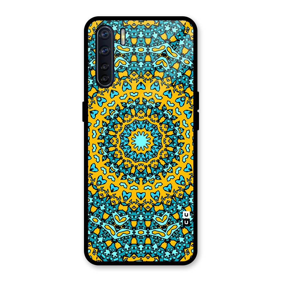 Digital Mandala Art Glass Back Case for Oppo F15