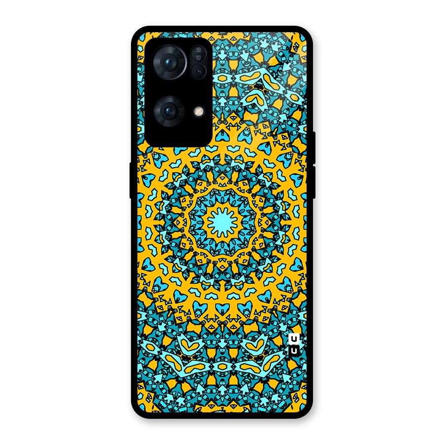 Digital Mandala Art Glass Back Case for Oppo Reno7 Pro 5G