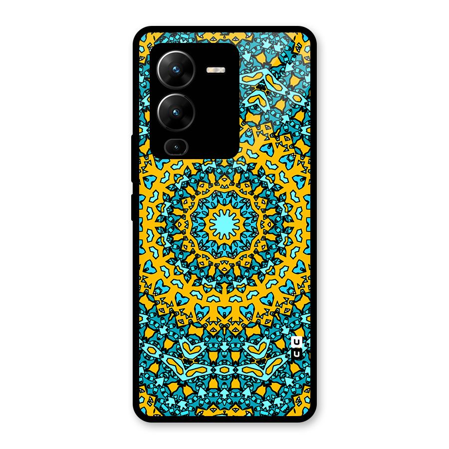 Digital Mandala Art Glass Back Case for Vivo V25 Pro