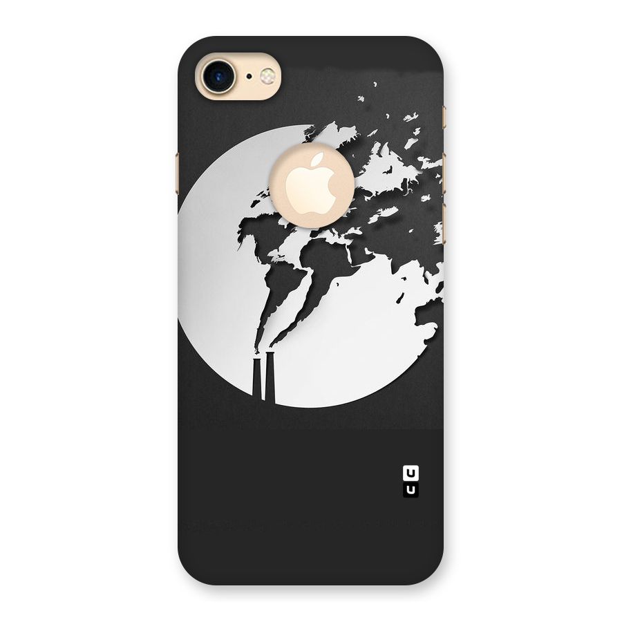 Disorted Design Black Back Case for iPhone 7 Logo Cut