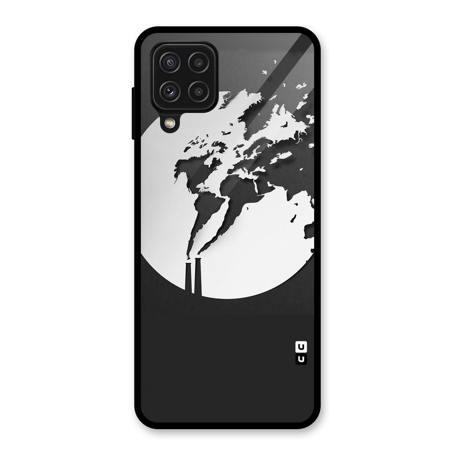 Disorted Design Black Glass Back Case for Galaxy A22 4G