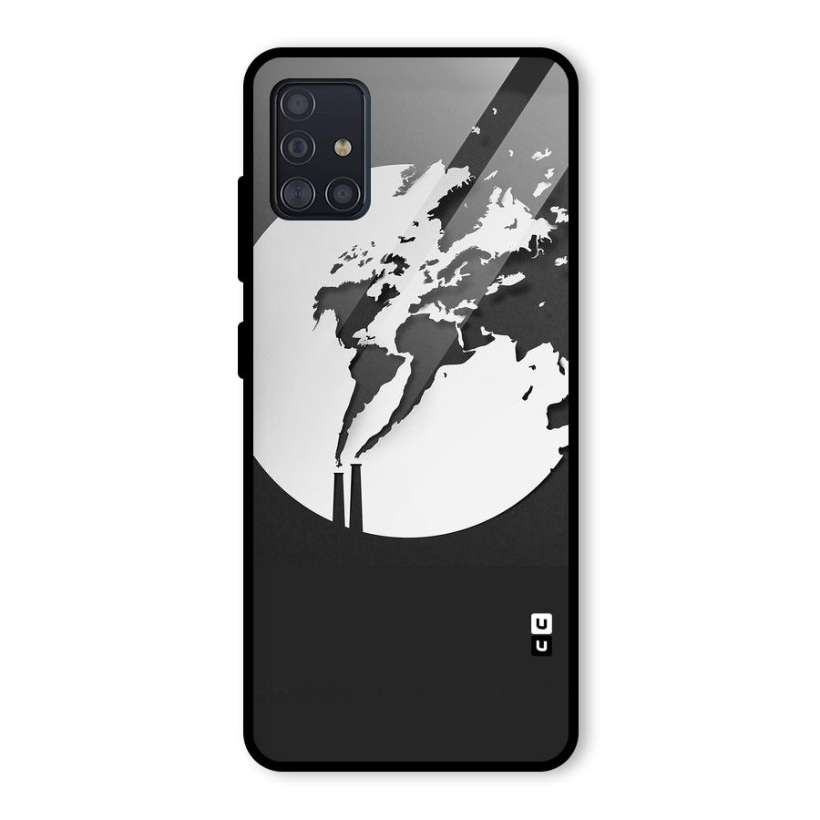 Disorted Design Black Glass Back Case for Galaxy A51