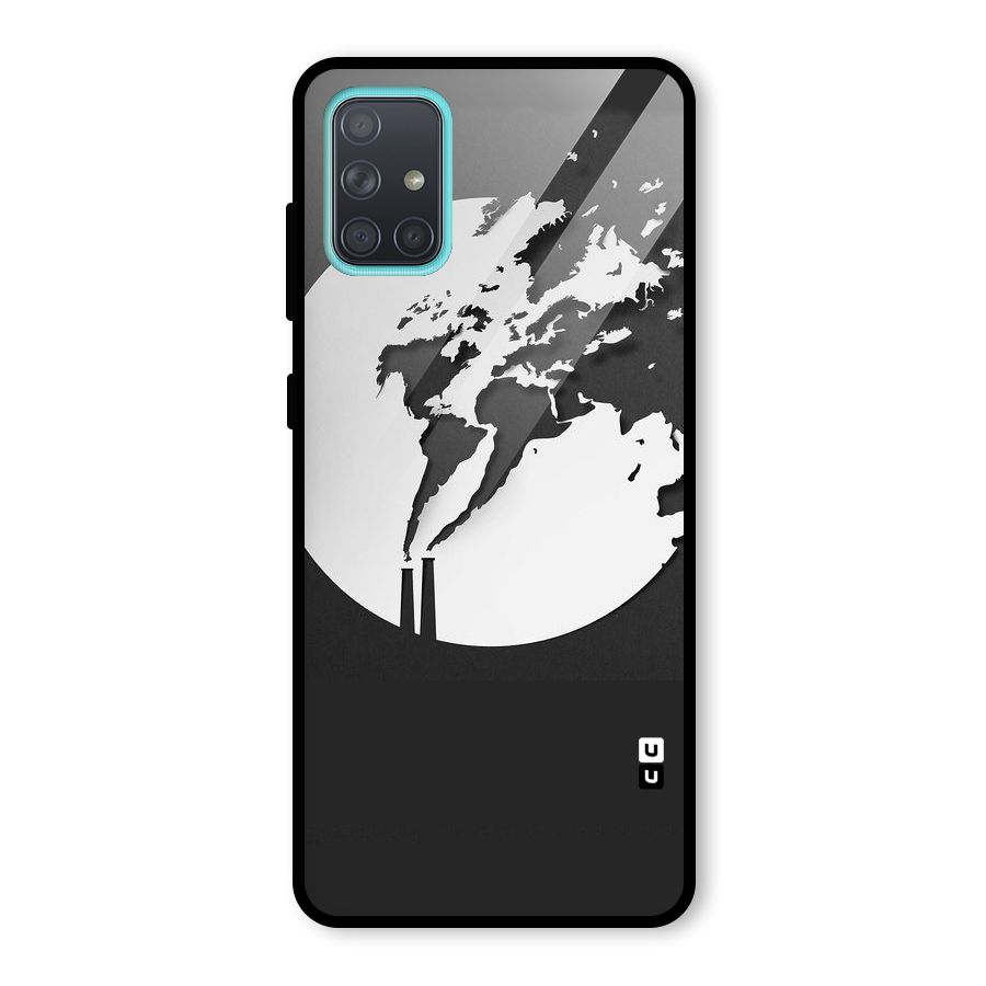 Disorted Design Black Glass Back Case for Galaxy A71