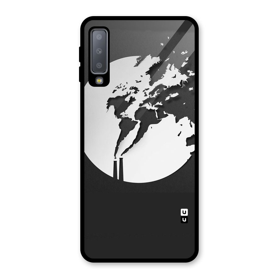 Disorted Design Black Glass Back Case for Galaxy A7 (2018)