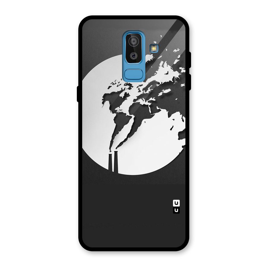 Disorted Design Black Glass Back Case for Galaxy J8