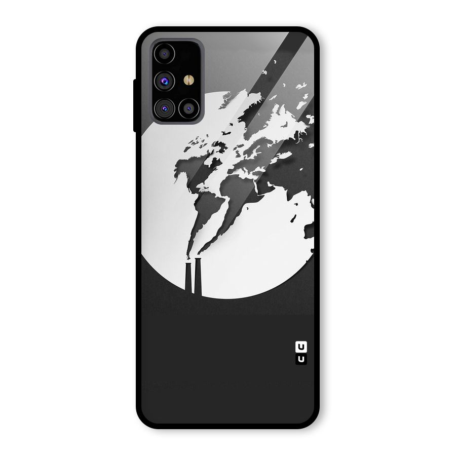Disorted Design Black Glass Back Case for Galaxy M31s