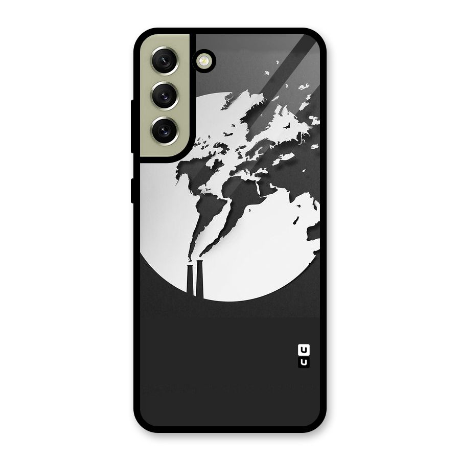 Disorted Design Black Glass Back Case for Galaxy S21 FE 5G