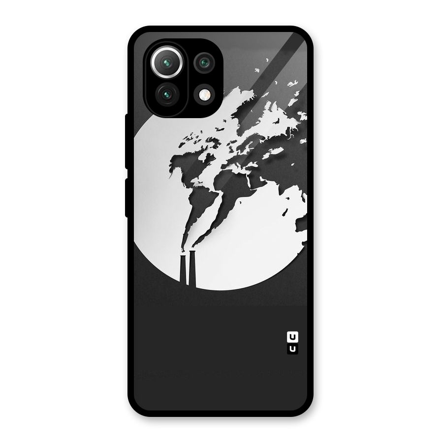 Disorted Design Black Glass Back Case for Mi 11 Lite NE 5G