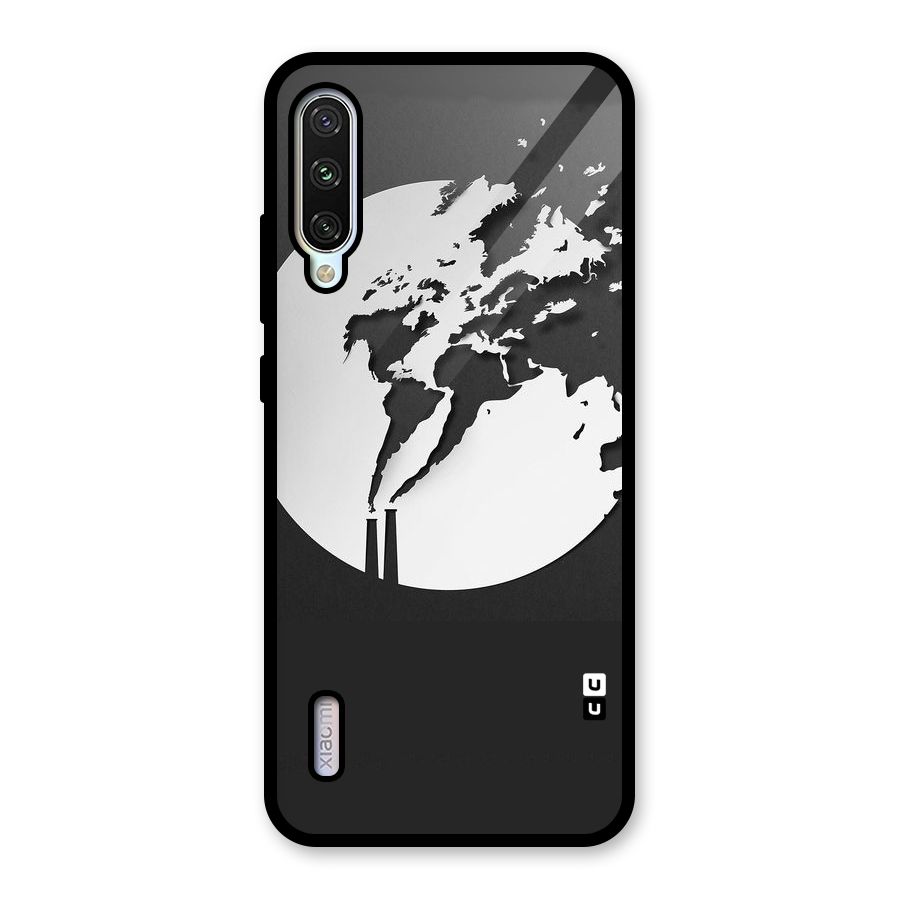Disorted Design Black Glass Back Case for Mi A3